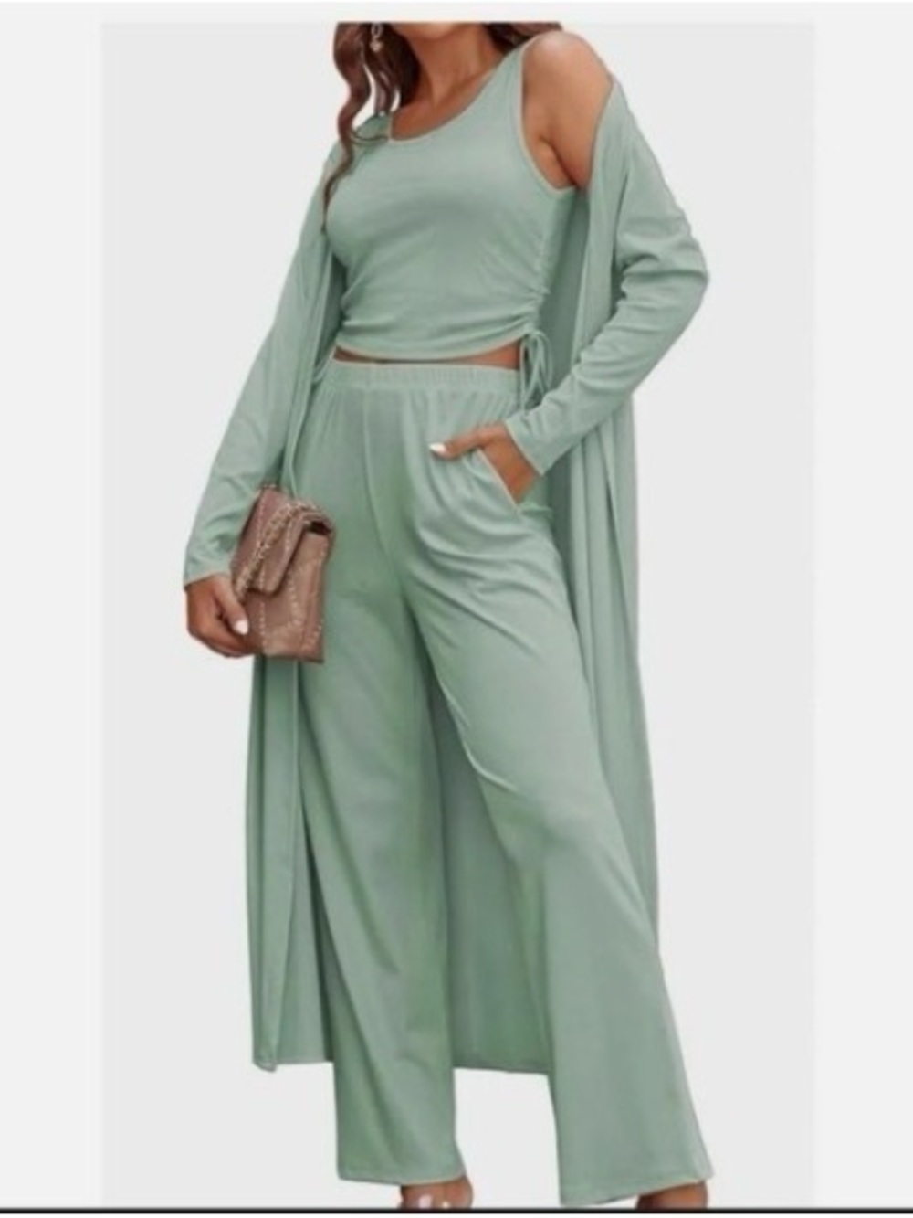 Women's Mint Green 3-Piece Lounge Set - Brand CLO